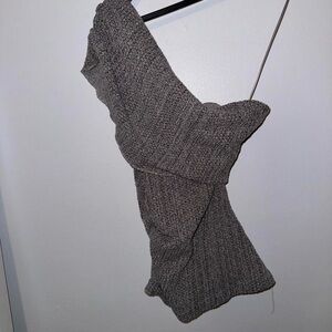 Zara One Shoulder Gray Dress